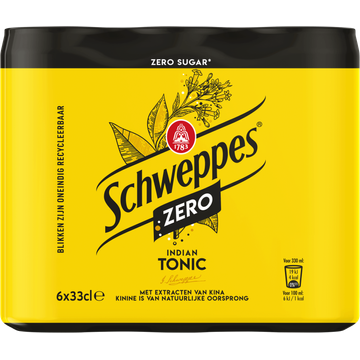 Schweppes Indian Tonic Zero 6 x 33cl - JUMBO