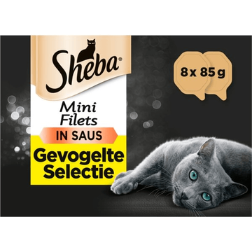 Sheba kattenvoer Mini Filets - Adult - Natvoer - Gevogelte in Saus - kuipjes - JUMBO
