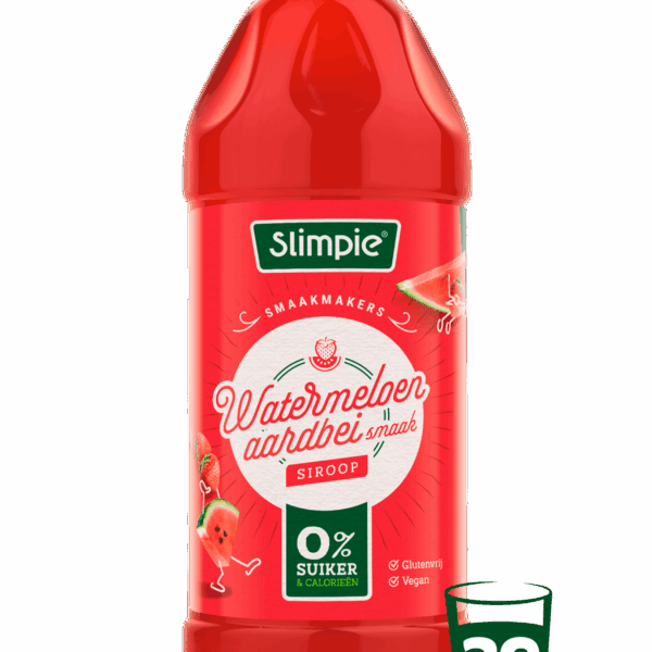 Slimpie Limonadesiroop Watermeloen Aardbei - PLUS