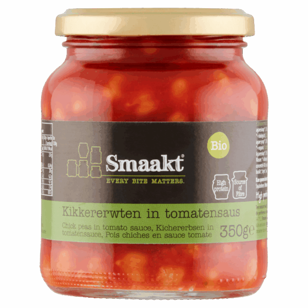 Smaakt Kikkererwten in Tomatensaus Bio - PLUS