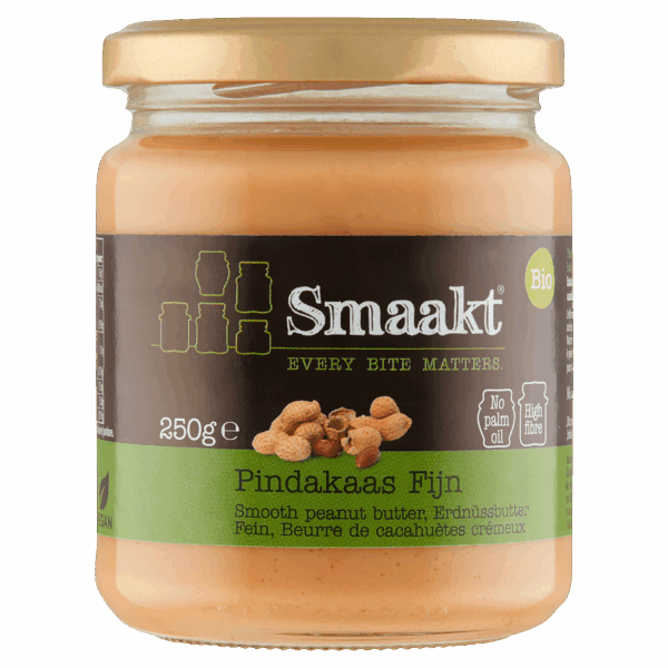 Smaakt Pindakaas fijn biologisch - PLUS