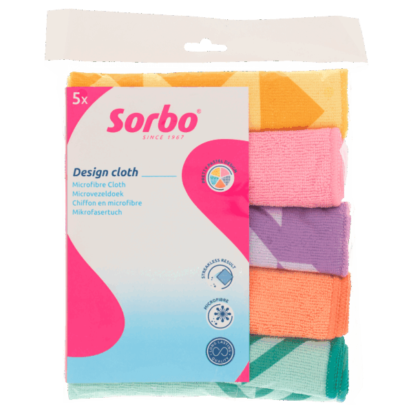 Sorbo Microvezeldoek pastel prints 40x40cm - PLUS