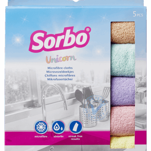 Sorbo Microvezeldoekjes Unicorn 40x40cm - PLUS