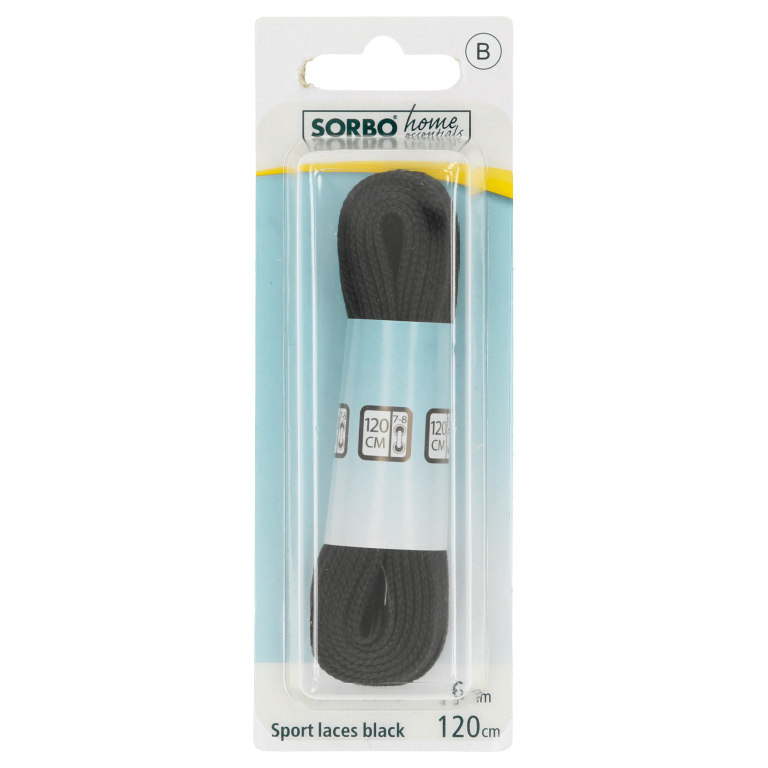Sorbo Sportveters zwart 120cm 1 paar - PLUS