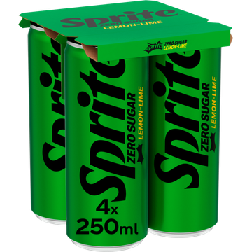 Sprite Zero Sugar Lemon-Lime 4 x 250 ml - JUMBO