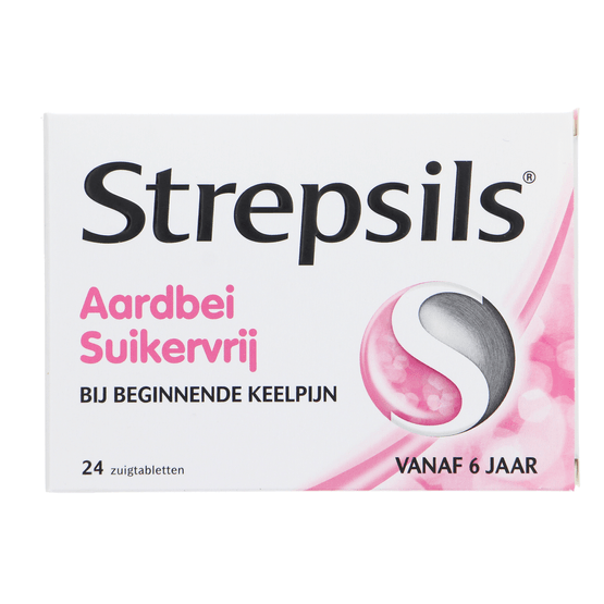 Strepsils Zuigtabletten aardbei suikervrij - Dirk