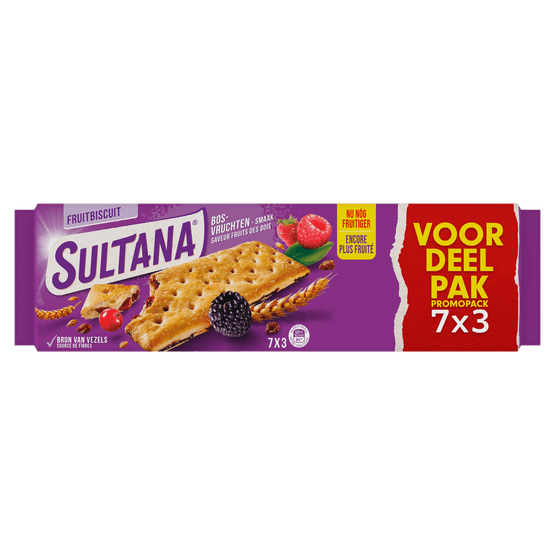 Sultana Fruitbiscuit bosvruchten voordeelpak - Dirk