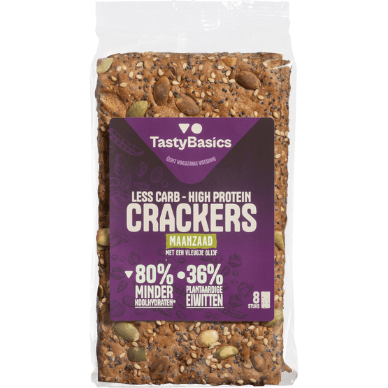 TastyBasics Crackers maanzaad en olijf - Dirk