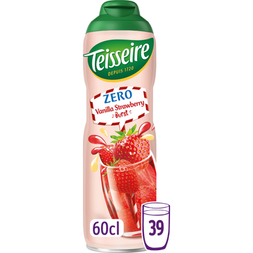 Teisseire Kids Zero Suiker Vanilla Strawberry Burst Siroop - JUMBO
