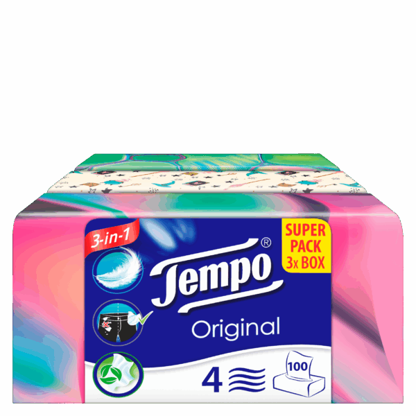 Tempo Original Tissuebox 4-lgs - PLUS