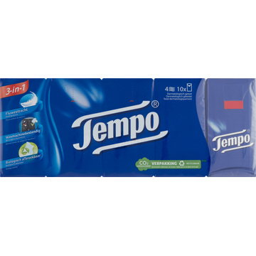 Tempo Zakdoeken 4 Lagen 10 x 10 Stuks - JUMBO
