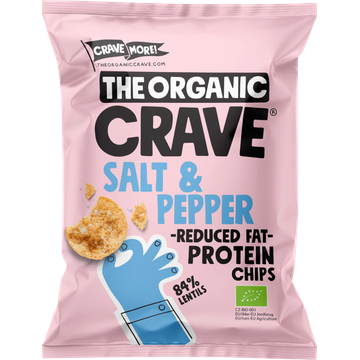 The Organic Crave Protein Chips Salt & Pepper - JUMBO