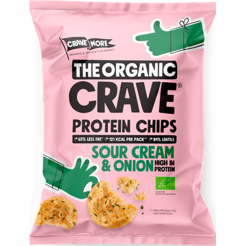 The Organic Crave protein chips Sour cream & onion - JUMBO
