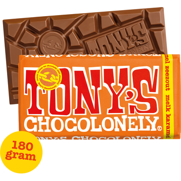 Tony's Chocolonely Zeezout Melk Karamel Chocolade Reep - JUMBO