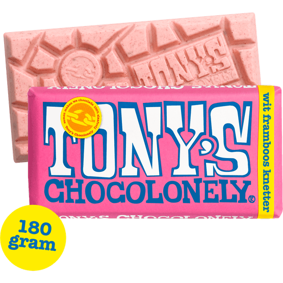 Tony's Chocolonely wit framboos knettsersuiker - Dirk