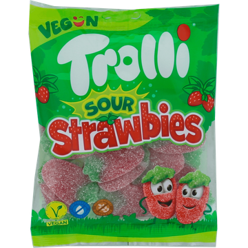 Trolli Sour Strawbies Fruitgom - JUMBO