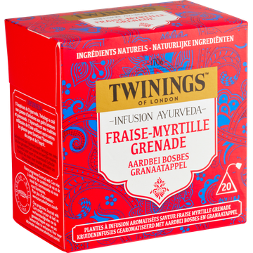Twinings of London Aardbei Bosbes Granaatappel 20 Stuks - JUMBO