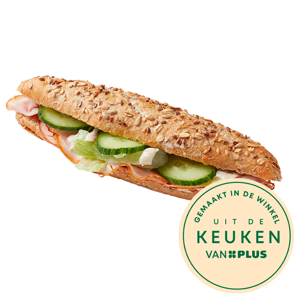 Uit de keuken van Witte baguette beenham honing mosterd - PLUS