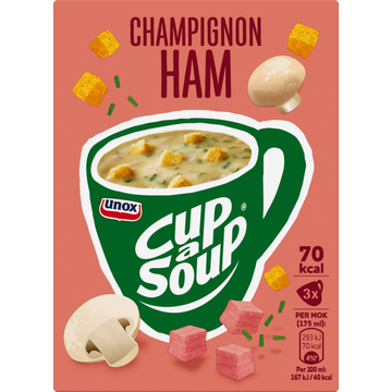 Unox Cup-a-Soup Champignon Ham 3 x 175ml - JUMBO