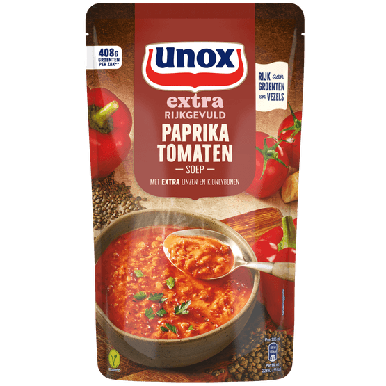 Unox Paprika tomatensoep extra rijkgevuld - Dirk