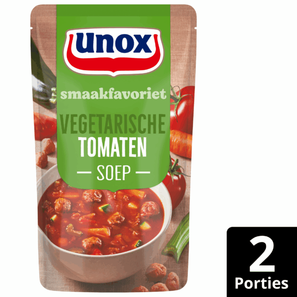 Unox Soep in Zak Tomaat Veg. Balletjes - PLUS