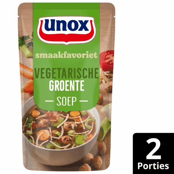 Unox Soep in zak groente vegetarische bal - PLUS