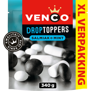 Venco Droptoppers Salmiak & Mint XL Verpakking - JUMBO