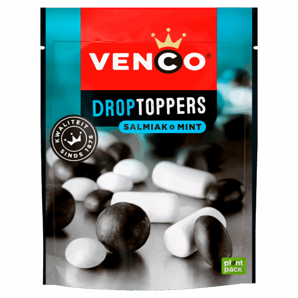 Venco Droptoppers salmiak & mint - PLUS