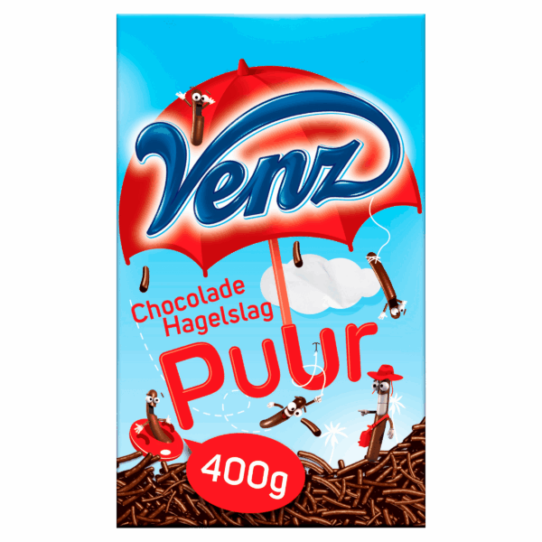 Venz Chocoladehagelslag puur - PLUS