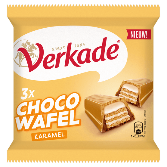 Verkade Choco wafel karamel 3-pack - Dirk