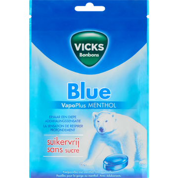 Vicks Bonbons Blue VapoPlus Menthol Suikervrij - JUMBO