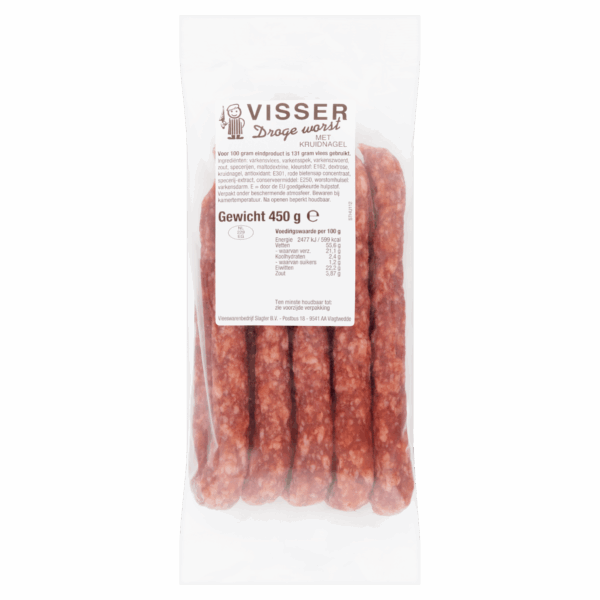 Visser Droge Worst met Kruidnagel - PLUS