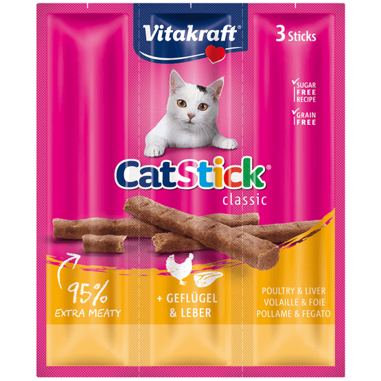 Vitakraft Kattensnacks stick mini gevogelte lever - Dirk