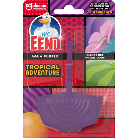 WC-eend Toiletblok houder aqua purple tropical adventure - Dirk