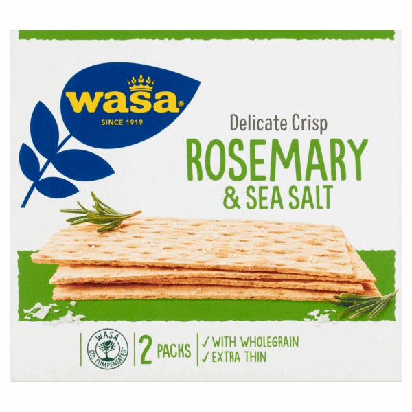 Wasa Delicate Crisp Rosemary & Sea Salt - PLUS
