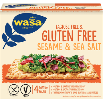 Wasa Gluten- & Lactosevrij Knäckebröd Sesame & Sea Salt - JUMBO