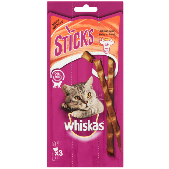 Whiskas Kattensnacks sticks rijk aan rundvlees - Dirk