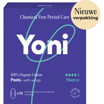 Yoni Maandverband Heavy 100% Biologisch Katoen met Vleugels - JUMBO