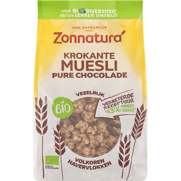Zonnatura Biologische Krokante Muesli Pure Chocolade - JUMBO