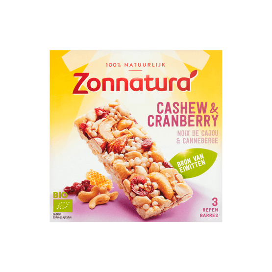 Zonnatura Biologische notenreep cashew-cranberry - Dirk